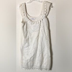 Calypso St. Barth Womens white eyelet embroidery  dress Size S